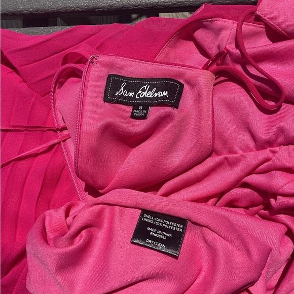 Sam Edelman Hot Pink Pleated Midi Dress - Picture 12 of 13